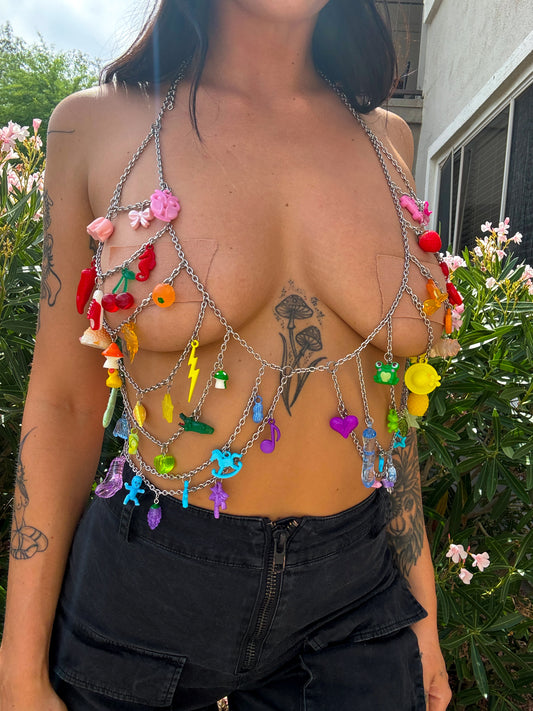 Rainbow Road Charm Chain Bra