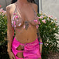 Pink Princess Charm Chain Bra